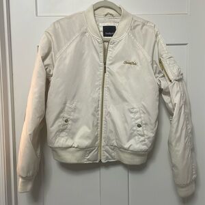 🔥 South Pole, Y2K, white womens bomber jacket. Size L. IN GREAT SHAPE